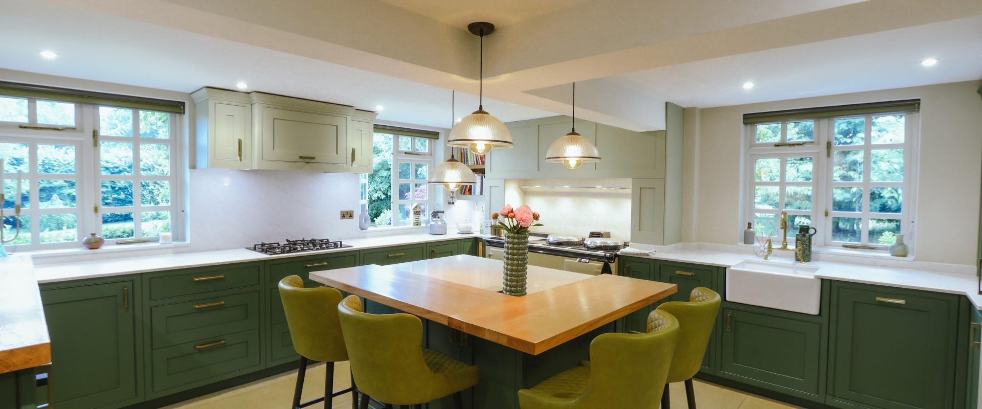 Green Shaker kitchen shared by Design at 32